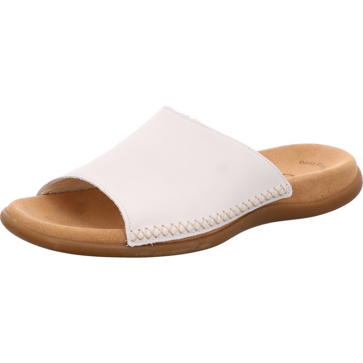 Papuci 03.700.21, Gabor, Piele naturala, Alb, 37