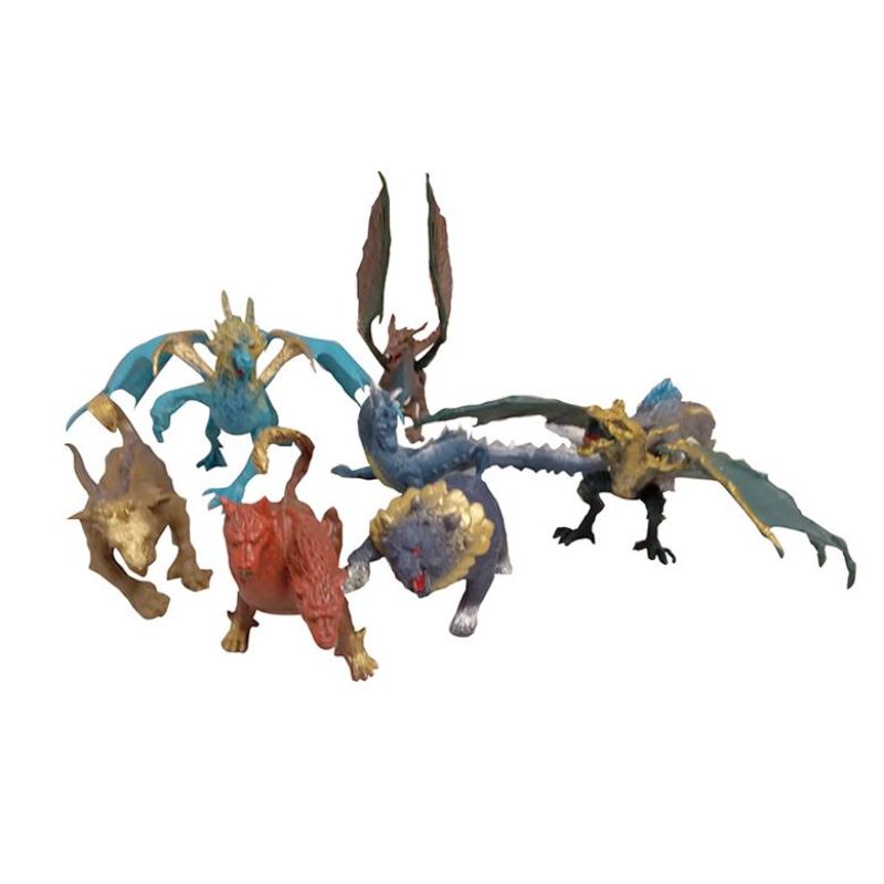 Set 8 figurine dragon Beast World,multicolor,3ani+