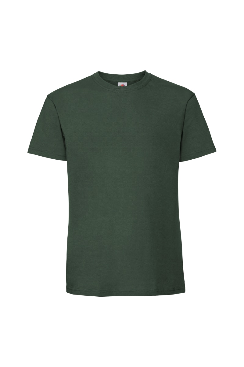 Tricou Fruit of the Loom, Ringspun, Bumbac, Verde inchis, Gri deschis/Verde inchis