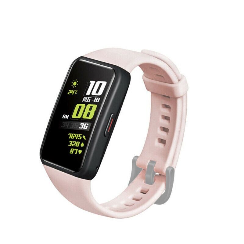 Curea Fixed Silicone strap compatibila Huawei Band 6, Roz