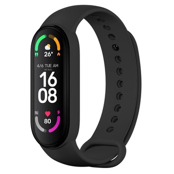 Fixed Silicone strap compatibila Xiaomi Mi Band 5 / Mi Band 6, Negru Fixed Silicone strap compatibila Xiaomi Mi Band 5 / Mi Band 6, Negru