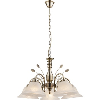 Lustra Posadas Globo, 69007-5H, Alama antichizata, 5xE27 Lustra Posadas Globo, 69007-5H, Alama antichizata, 5xE27