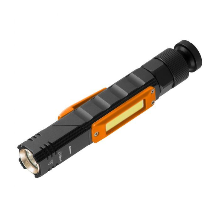 Zseblámpa, újratölthető, 2 funkciós USB 300 lm, CREE xPE + COB LED, 3W