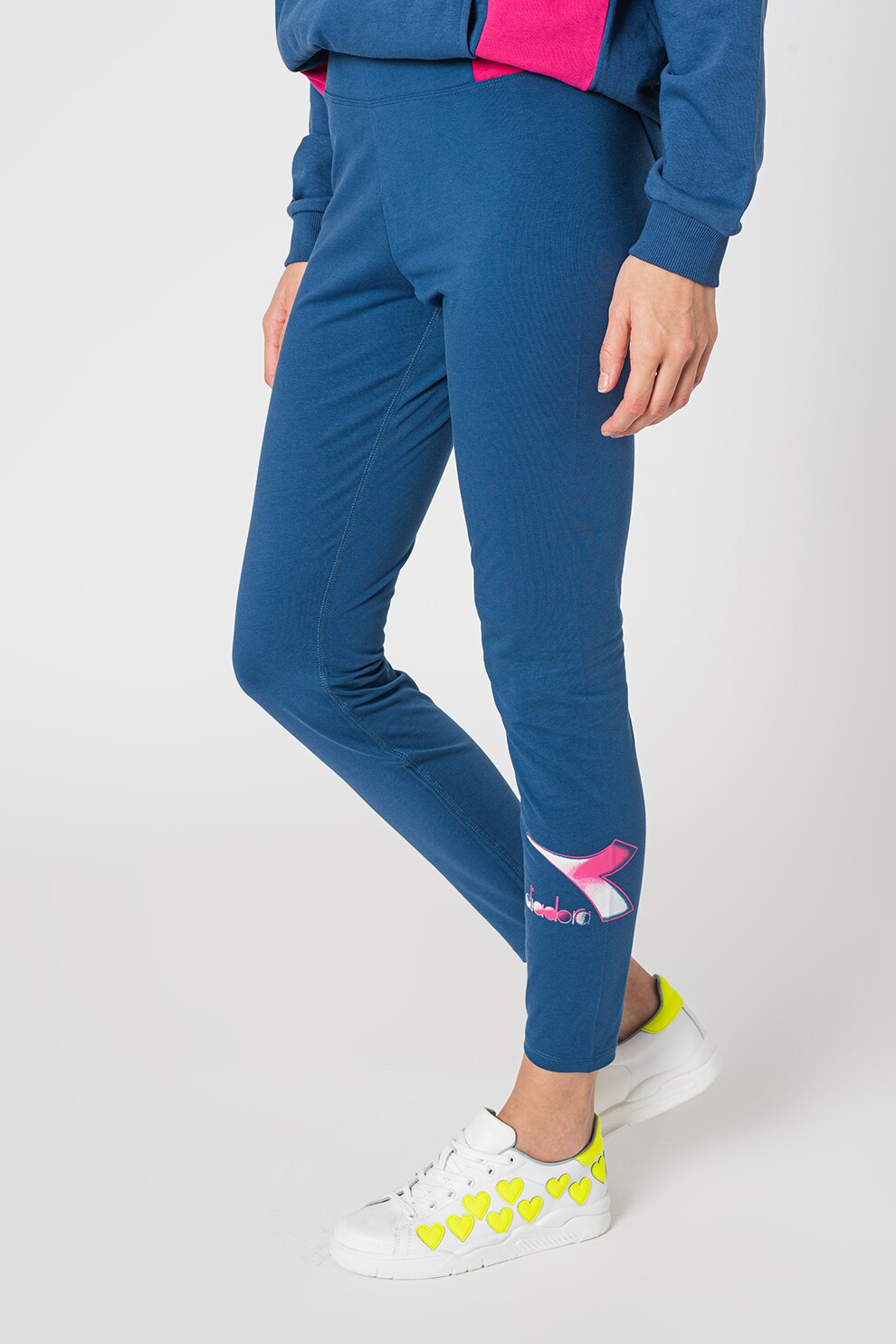 Diadora, Colanti cu logo Lush, Albastru inchis/Fucsia