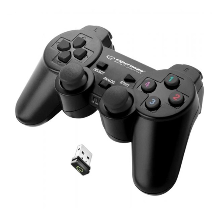 Безжичен геймпад, Esperanza, съвместим PS3, компютър, черен