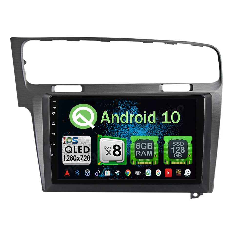 Navigatie Carplay Android 10 GOLF 7 Gri Octa Core 6GB Ram 128GB SSD Ecran 9 inch NAVD-US91028G