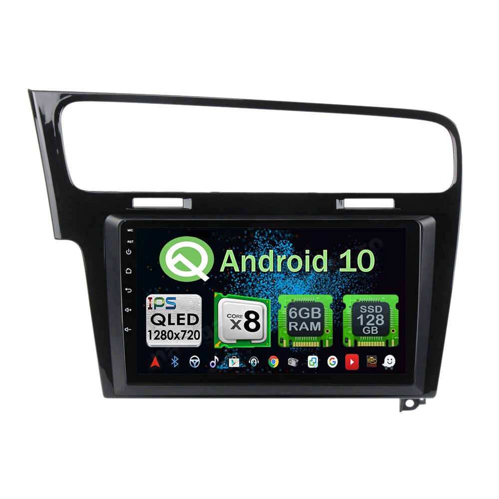Navigatie Carplay Android 10 GOLF 7 Piano Black Octa Core 6GB Ram 128GB SSD Ecran 9 inch NAVD-US91028BK