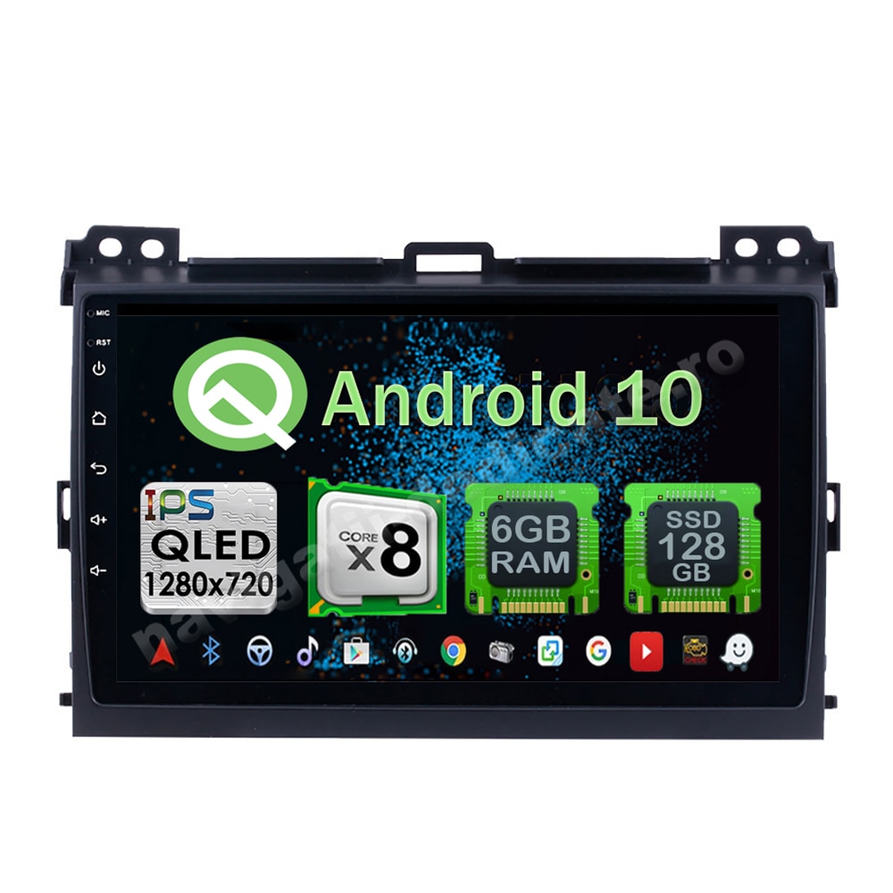 Navigatie Carplay Android 10 Toyota Land Cruiser Prado 2004-2009 Octa Core 6GB Ram 128GB SSD Ecran 9 inch NAVD-US9006