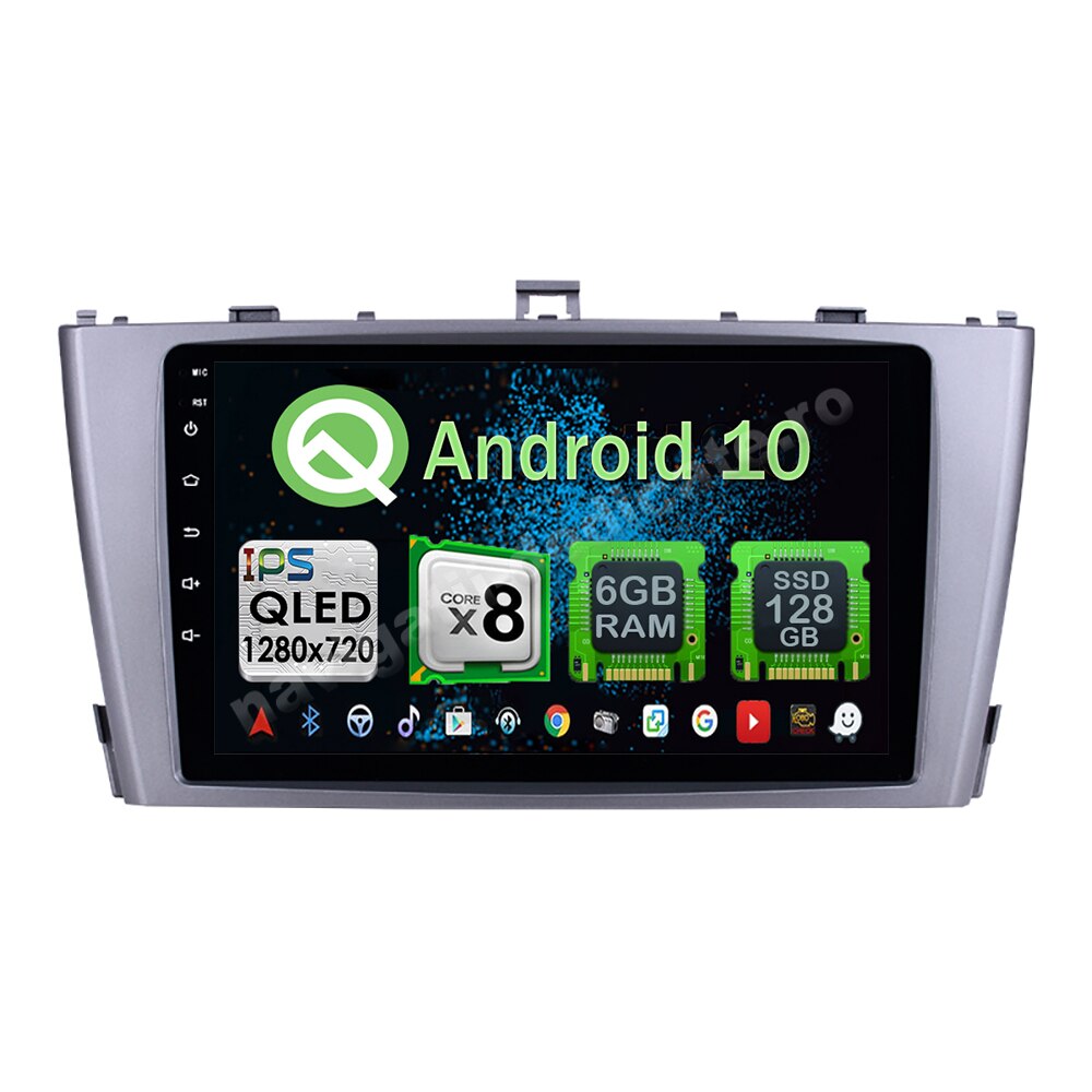 Navigatie Carplay Android 10 Toyota Avensis 2009-2015 Octa Core 6GB Ram 128GB SSD Ecran 9 inch NAVD-US9008