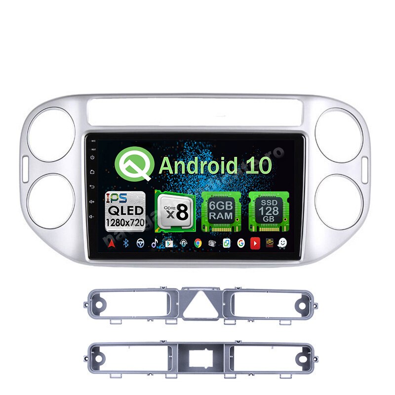 Navigatie Carplay Android 10 VW Tiguan 2010 - 2016 Octa Core 6GB Ram 128GB SSD Ecran 9 inch NAVD-US9002