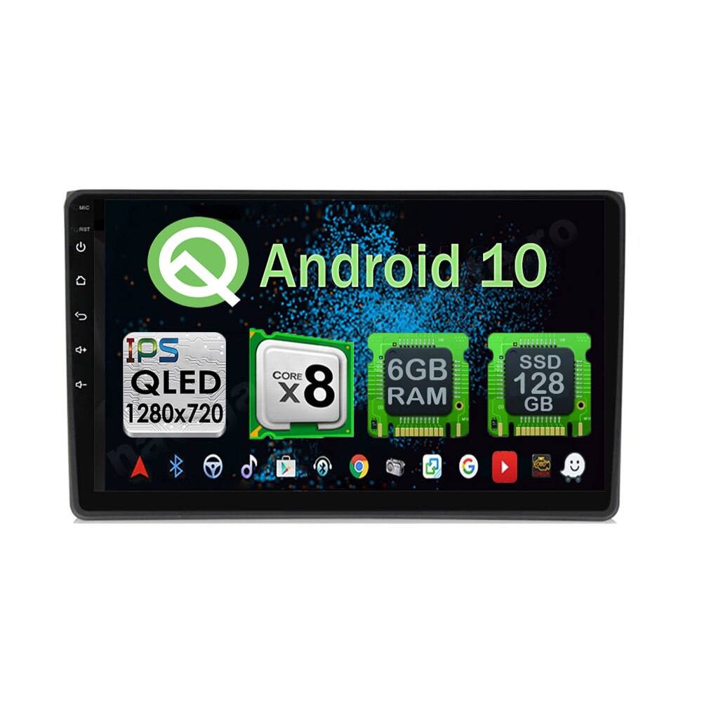 Navigatie Carplay Android 10 Audi A4 Octa Core 6GB Ram 128GB SSD Ecran 9 inch NAVD-US9050