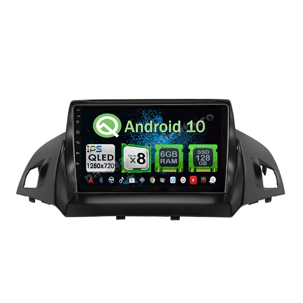 Navigatie Carplay Android 10 Ford Kuga 2013-2020 Octa Core 6GB Ram 128GB SSD Ecran 9 inch NAVD-US9040