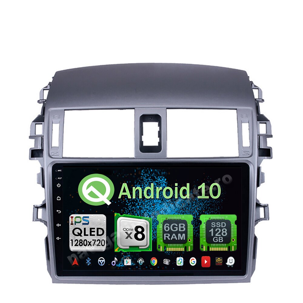 Navigatie Carplay Android 10 Toyota Corolla 2008-2013 Octa Core 6GB Ram 128GB SSD Ecran 9 inch NAVD-US9055