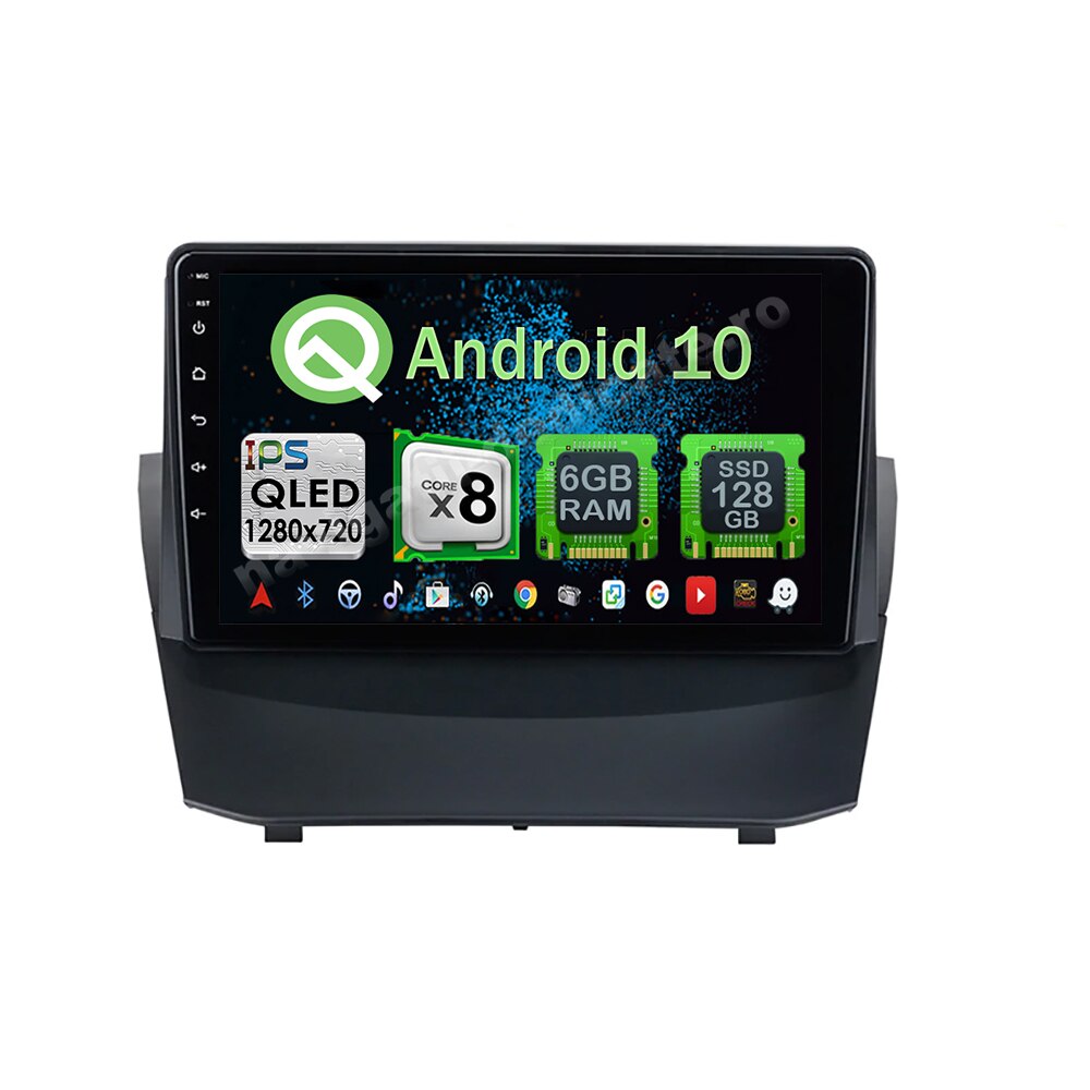 Navigatie Carplay Android 10 Ford Fiesta 2009-2017 Octa Core 6GB Ram 128GB SSD Ecran 9 inch NAVD-US9042