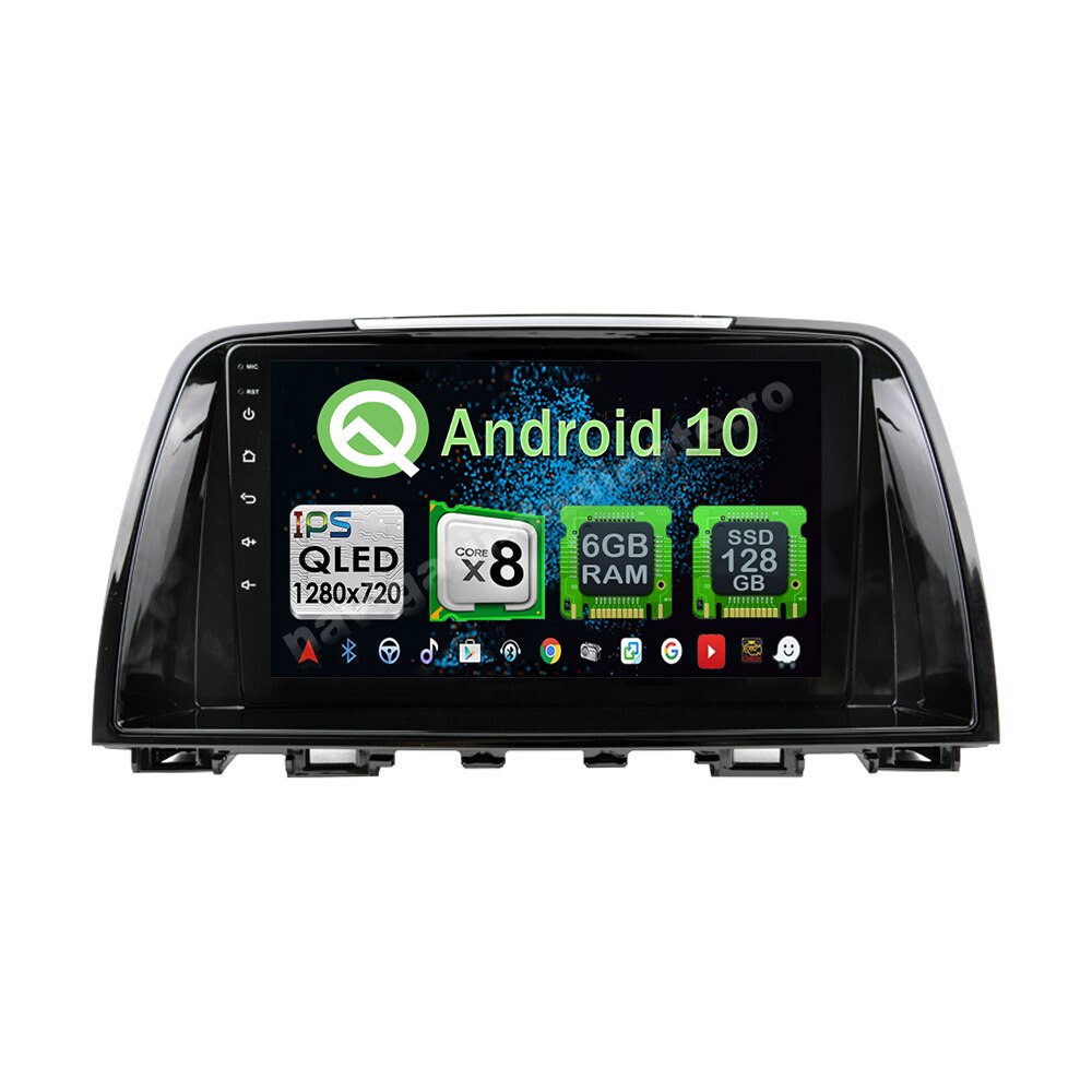 Navigatie Carplay Android 10 MAZDA 6 2014-2017 Octa Core 6GB Ram 128GB SSD Ecran 9 inch NAVD-US9023