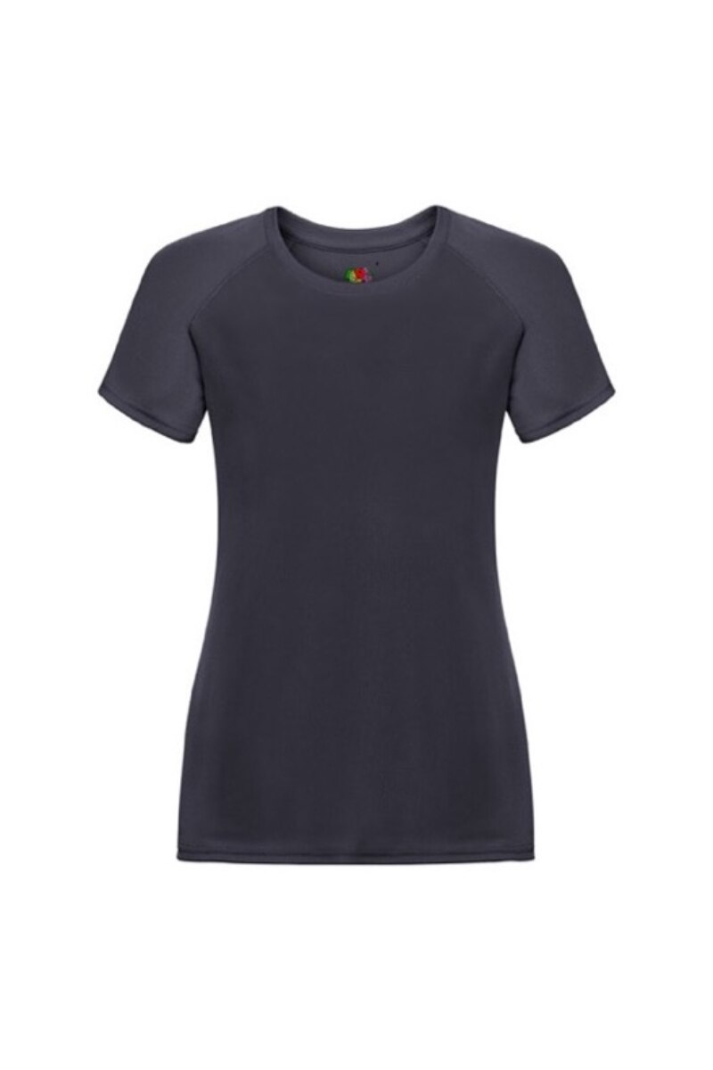 Tricou cu maneca scurta dama Fruit of the Loom Performance, Poliester, Bleumarin inchis, Bleumarin inchis
