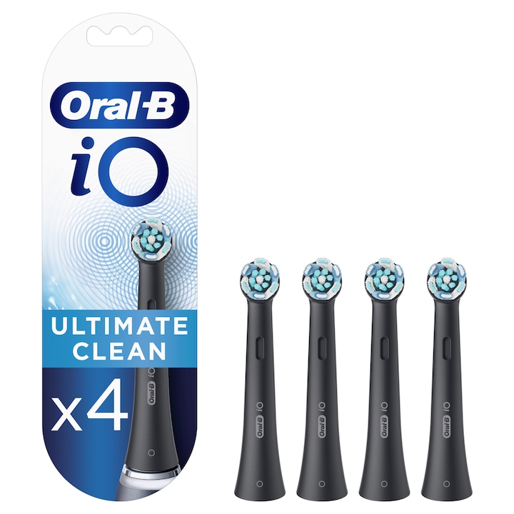 Oral-B iO Ultimate Clean fogkefe pótfej, Fekete, 4 db