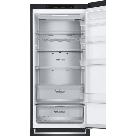 Combina frigorifica LG GBB72MCVGN, 384l, Clasa D, No Frost, LinearCooling, NatureFresh, DoorCooling+, FreshConverter, Raft sticle, H 203 cm, Antracit