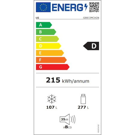 Хладилник с фризер LG GBB72MCVGN, 384 л, Клас D, No Frost, LinearCooling, NatureFresh, DoorCooling+, FreshConverter, Raft sticle, H 203 см, Антрацит