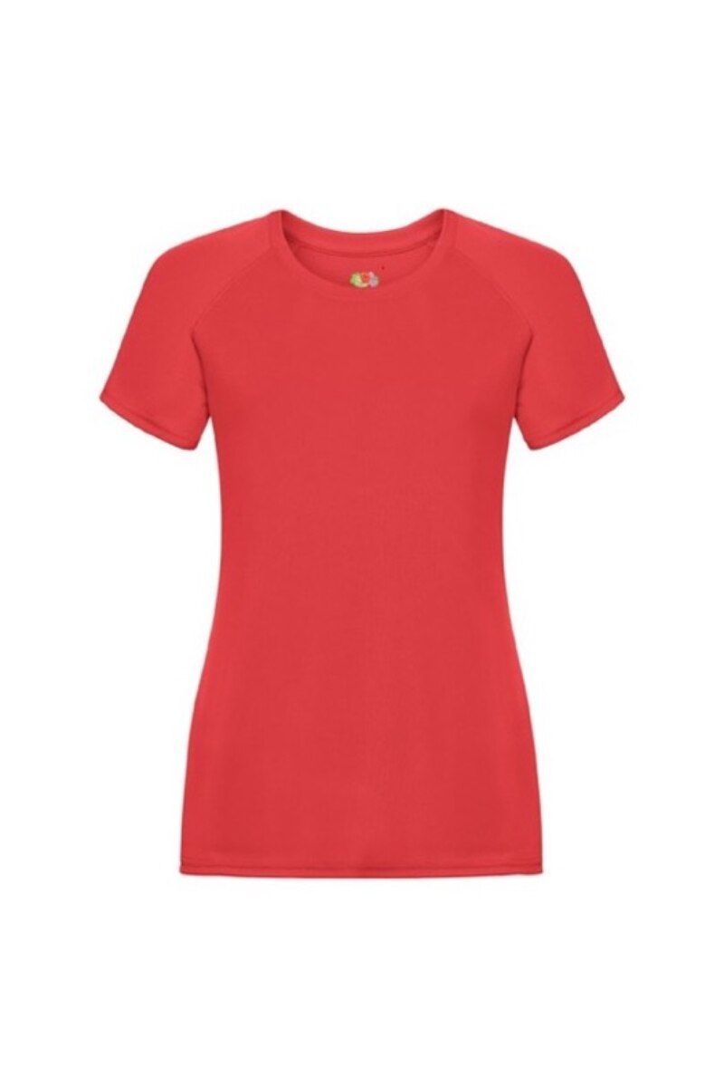 Tricou cu maneca scurta dama Fruit of the Loom Performance, Poliester, Rosu, Rosu