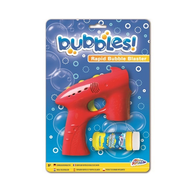 Set pistol rosu pentru balonase si rezerva solutie, Grafix