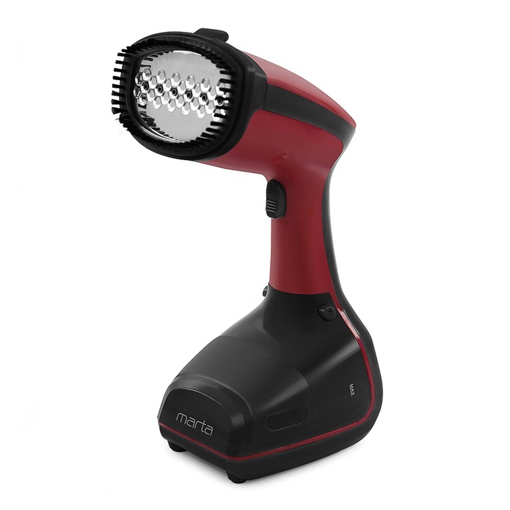 Fier de calcat vertical cu aburi, Marta, 1000 W, 300 ml, Rosu/Negru