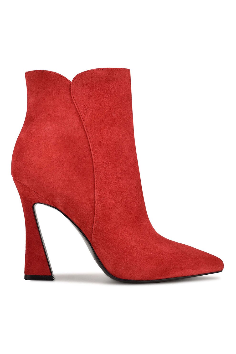 NINE WEST, Botine de piele intoarsa cu varf ascutit Torrie, Rosu