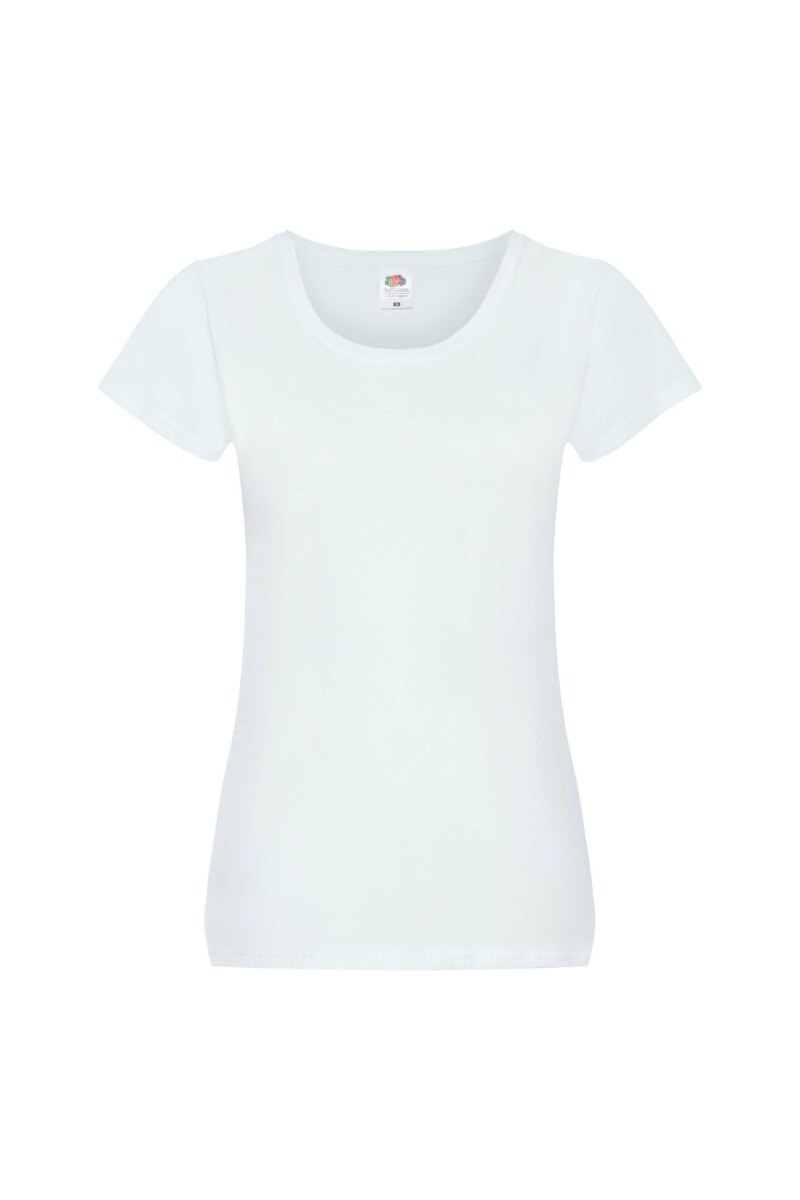 Tricou cu maneca scurta dama Fruit of the Loom Ladyfit, Bumbac, Alb