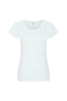 Tricou cu maneca scurta dama Fruit of the Loom Ladyfit, Bumbac, Alb Tricou cu maneca scurta dama Fruit of the Loom Ladyfit, Bumbac, Alb