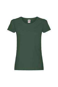 Tricou cu maneca scurta dama Fruit of the Loom Ladyfit, Bumbac, Verde inchis Tricou cu maneca scurta dama Fruit of the Loom Ladyfit, Bumbac, Verde inchis