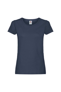 Tricou cu maneca scurta dama Fruit of the Loom Ladyfit, Bumbac, Bleumarin inchis Tricou cu maneca scurta dama Fruit of the Loom Ladyfit, Bumbac, Bleumarin inchis