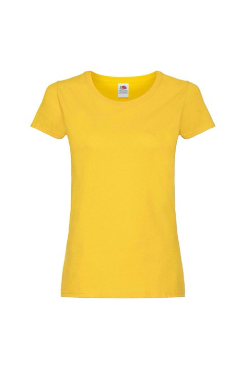 Fruit of the Loom Ladyfit Női rövid ujjú ing, pamut, Sötétsárga