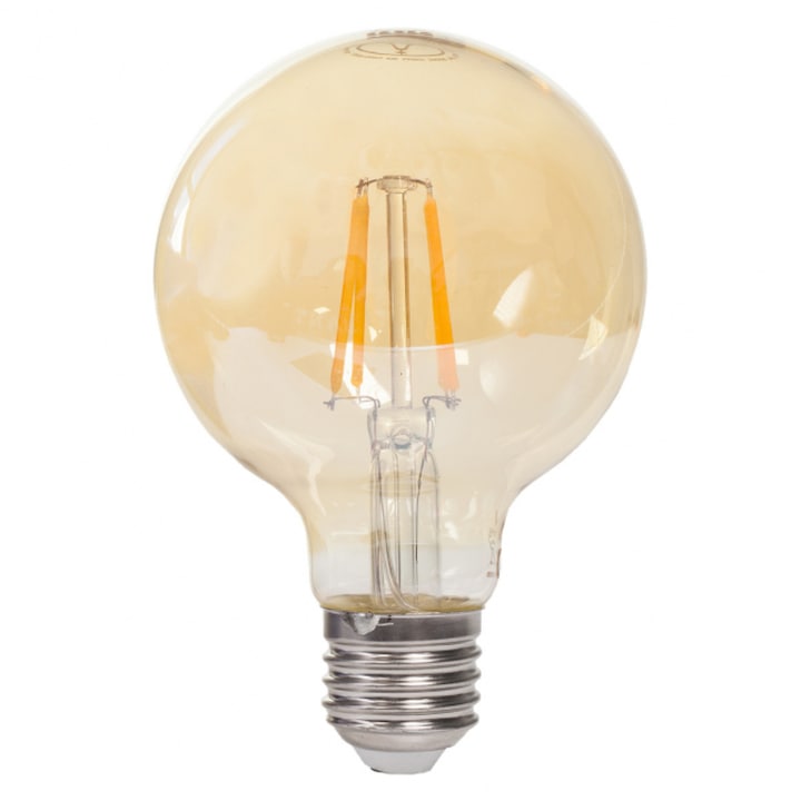 Tesla LED GLOBE G80 VINTAGE izzó, E27, 4W, 230V, 380lm, 2400K, 360°, borostyán