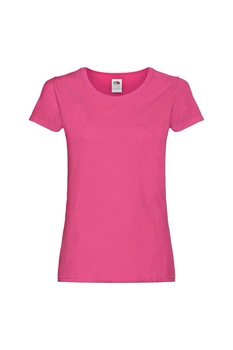Tricou cu maneca scurta dama Fruit of the Loom Ladyfit, Bumbac, Fucsia Tricou cu maneca scurta dama Fruit of the Loom Ladyfit, Bumbac, Fucsia