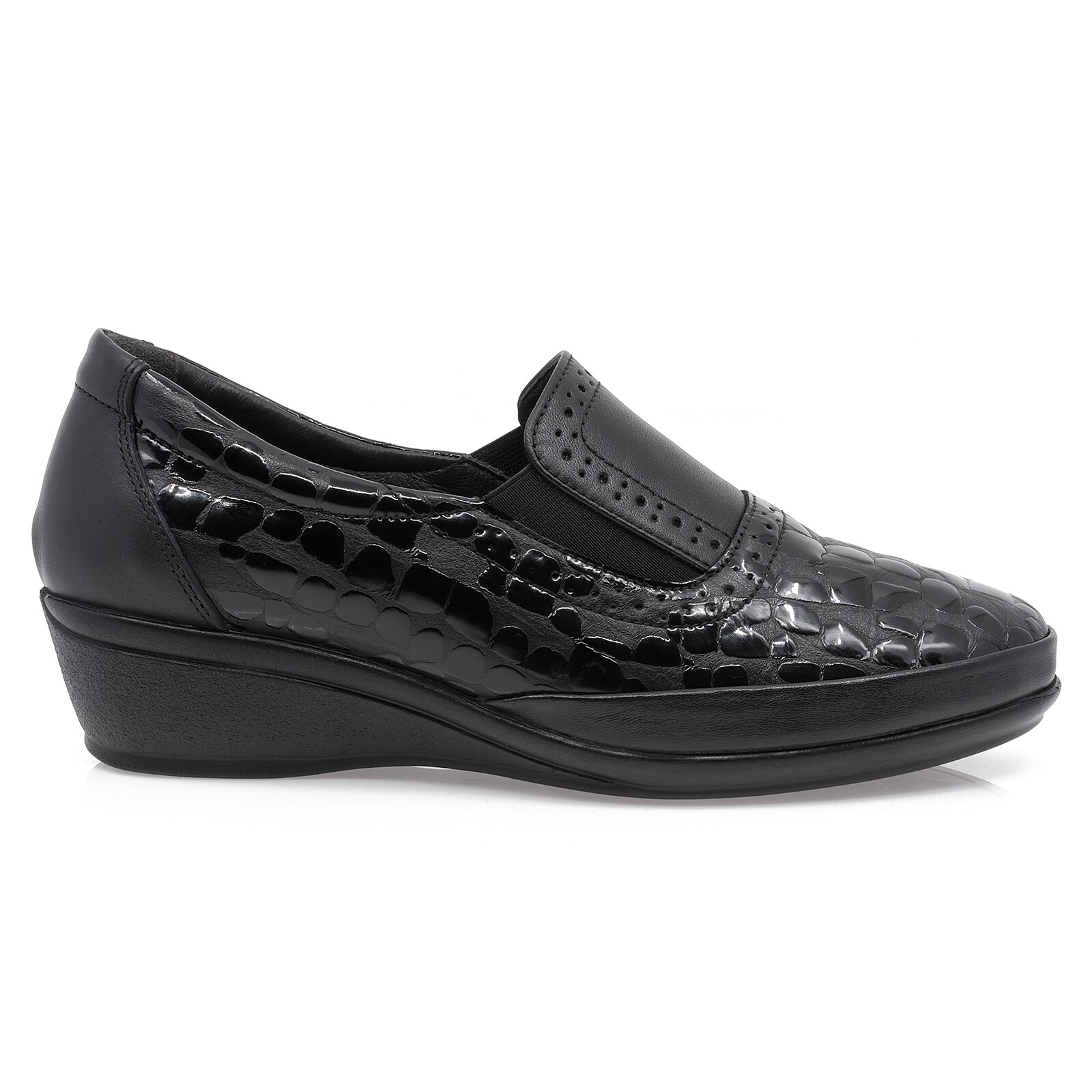 Pantofi dama, Caspian, CAS-190, casual, piele lacuita, Negru