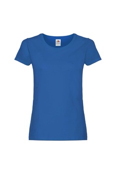 Tricou cu maneca scurta dama Fruit of the Loom Ladyfit, Bumbac, Albastru Tricou cu maneca scurta dama Fruit of the Loom Ladyfit, Bumbac, Albastru