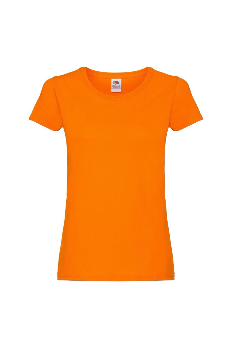 Tricou cu maneca scurta dama Fruit of the Loom Ladyfit, Bumbac, Portocaliu