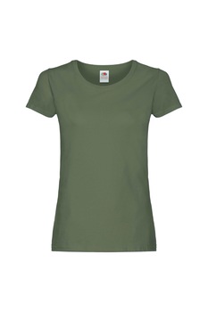 Tricou cu maneca scurta dama Fruit of the Loom Ladyfit, Bumbac, Verde kaki Tricou cu maneca scurta dama Fruit of the Loom Ladyfit, Bumbac, Verde kaki