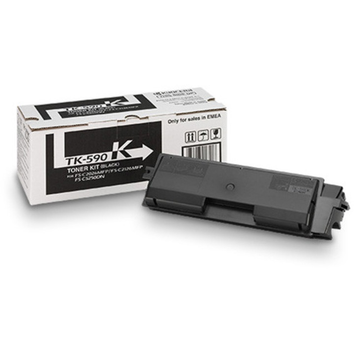 Cartus toner Kyocera Black TK-590K ptr. FS-C2026MFP(+), FS-C2126MFP(+), FS-C2526MFP, FS-C2626MFP, FS-C5250DN, ECOSYS P6026cdn, 7000pag