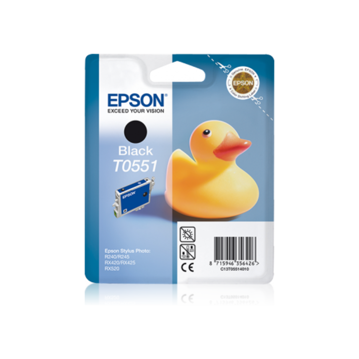 Epson T0551 patron, fekete, 8ml