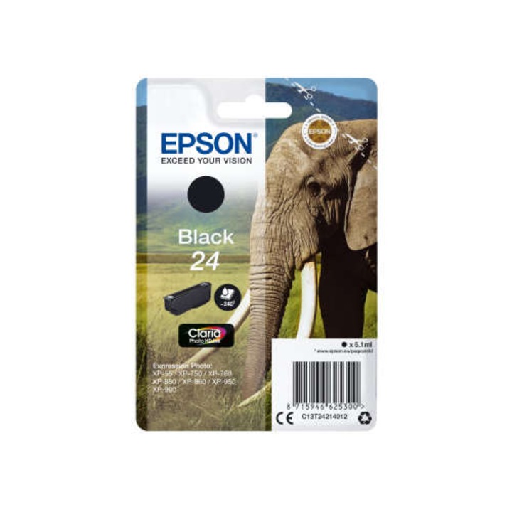 Epson T2421 patron, fekete, 5,1ml