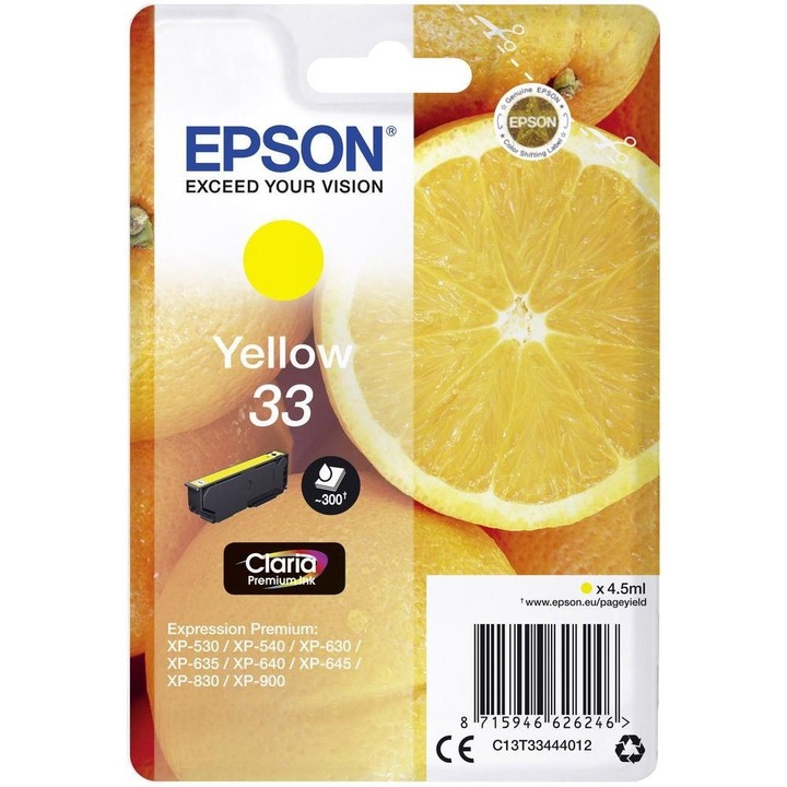 Epson T3344 patron, sárga, 4,5ml