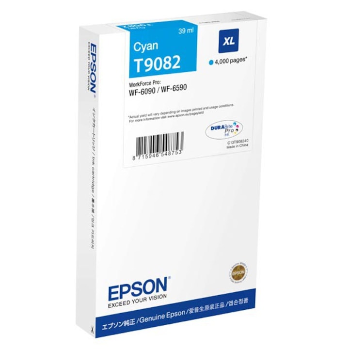 Epson T9082 patron, ciánkék, 4000 oldal