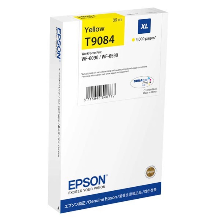 Epson T9084 patron, sárga, 4000 oldal