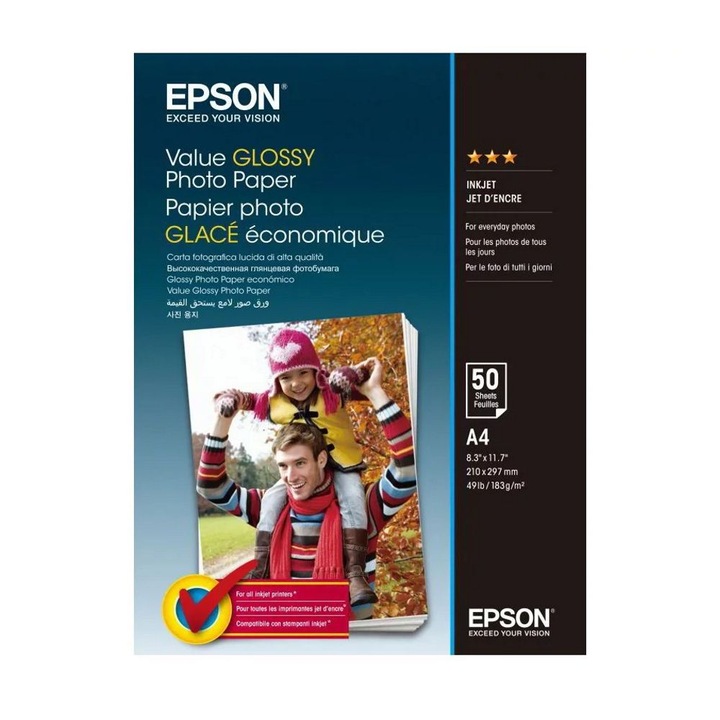 Epson A/4 V Glossy Photo Paper 50L 183g