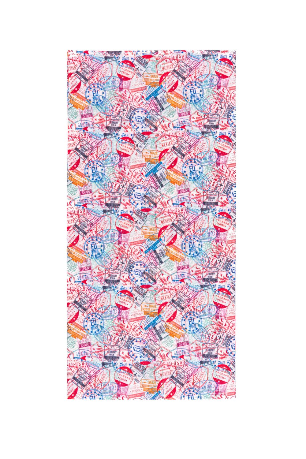 Fular circular cu model abstract, Ombre, A386, Poliester, 46 x 22 cm, Multicolor