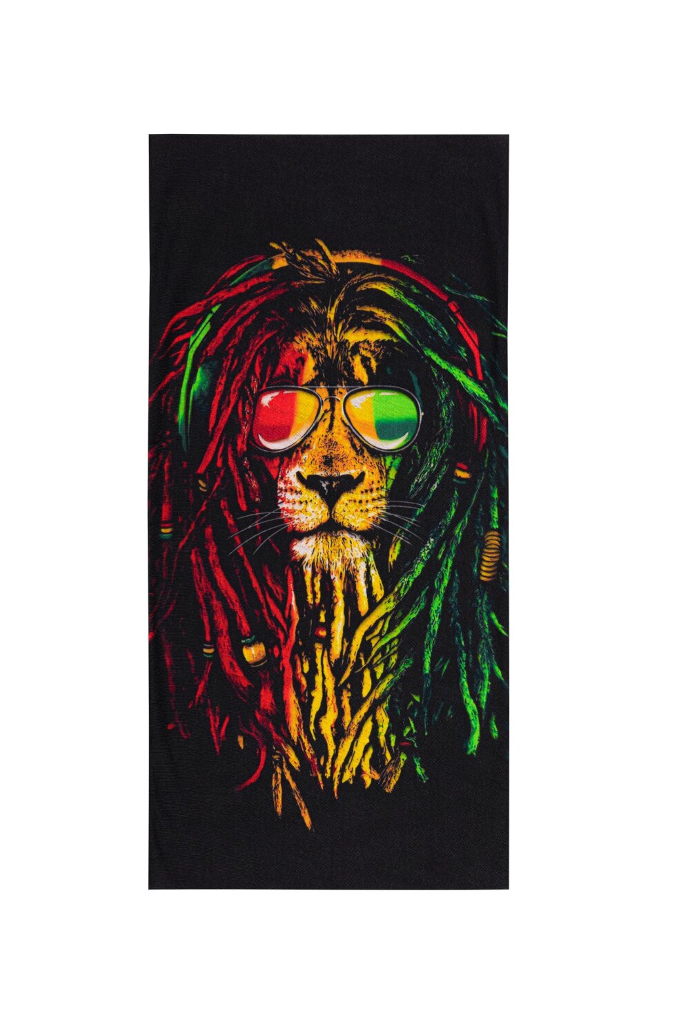 Fular circular cu model rasta, Ombre, A399, Poliester, 46 x 22 cm, Multicolor