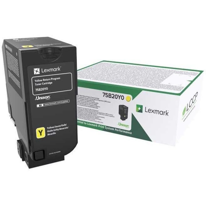 Тонер за принтер, Lexmark, 75B20Y0, жълт