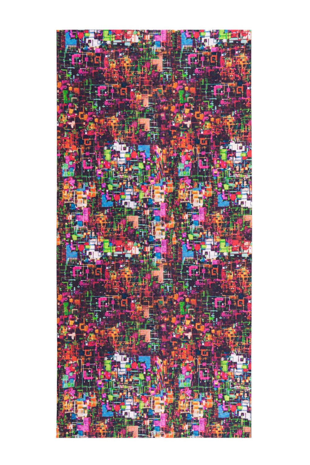 Fular circular cu model abstract, Ombre, A398, Poliester, 46 x 22 cm, Multicolor