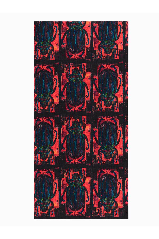 Fular circular cu model beetle, Ombre, A394, Poliester, 46 x 22 cm, Multicolor